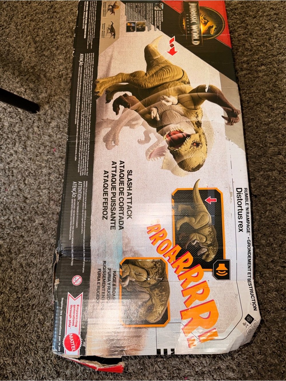 Jurassic World Rebirth Distortus Rex, Drex 22Inch Rumble N Rampage Dinosaur Toy - Picture 3 of 10